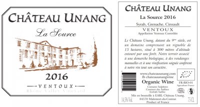 Chateau Unang La Source 2016