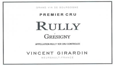 Vincent Girardin Rully Gresigny 2019/22 Premier Cru