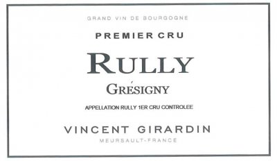 Vincent Girardin Rully Gresigny 2018/19 Premier Cru